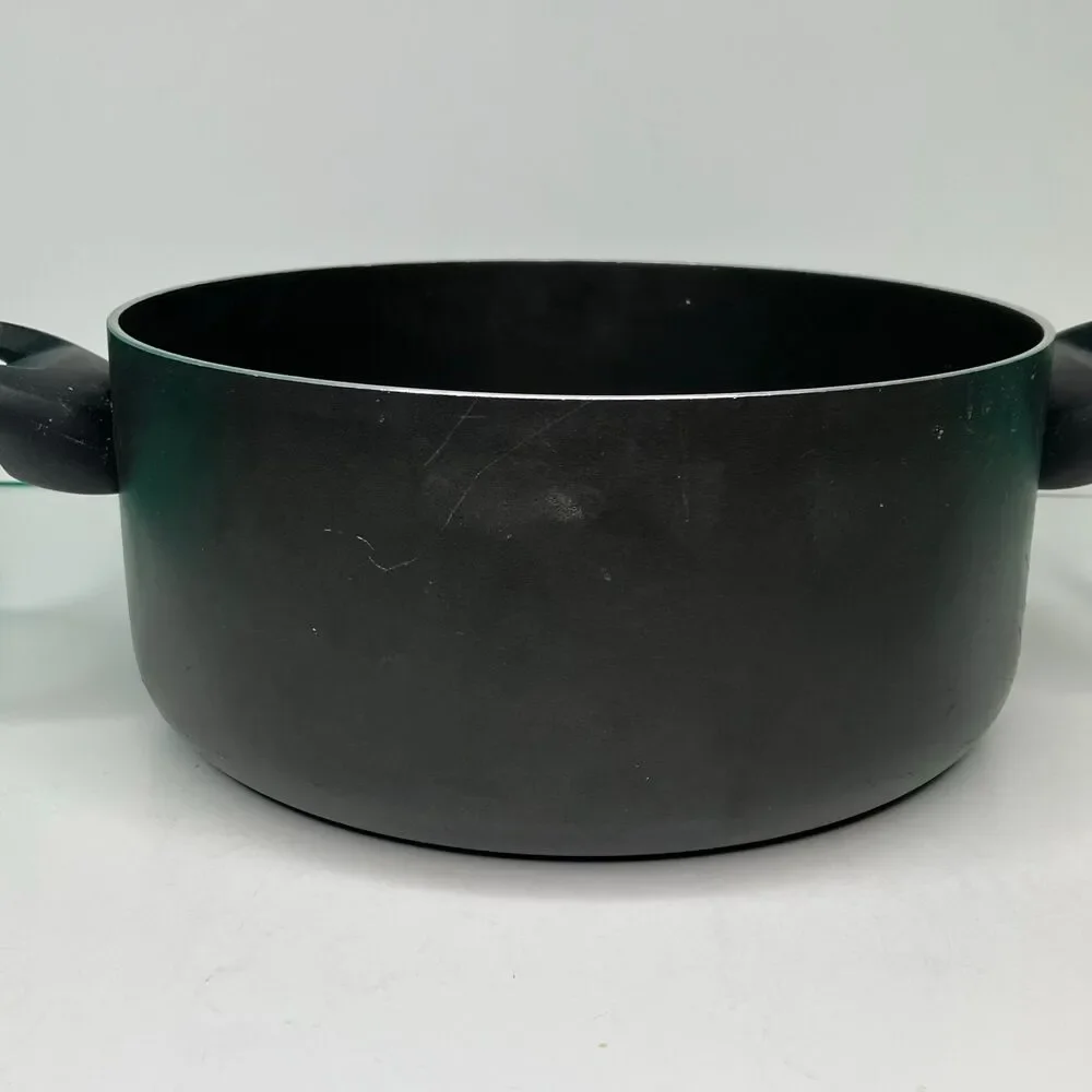 Farberware 5 qt Non-Stick Black Stock Pot Aluminum With Tempered Glass Lid